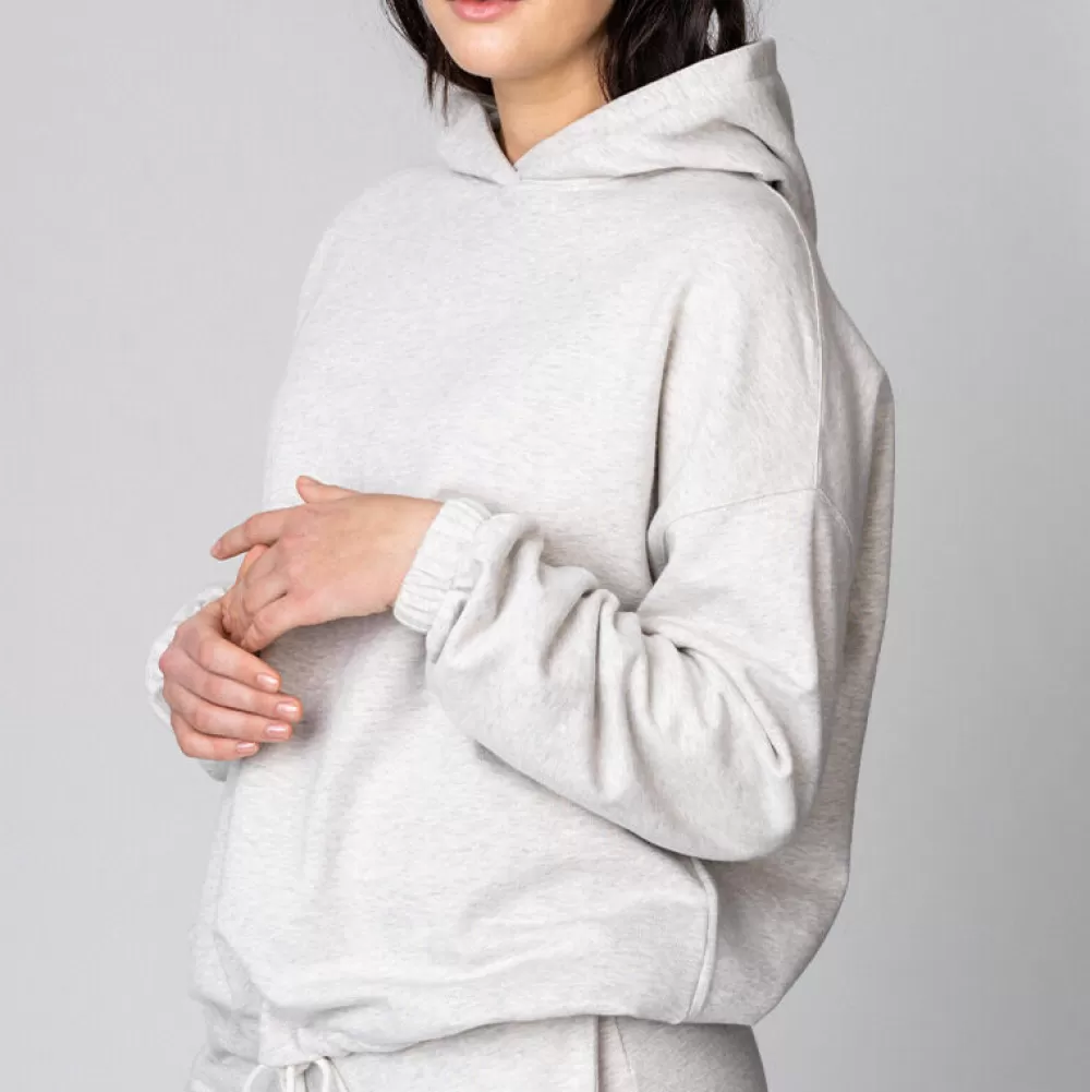 Online Pierre Robert Hoodie Ekologisk Bomull Light Grey Melange