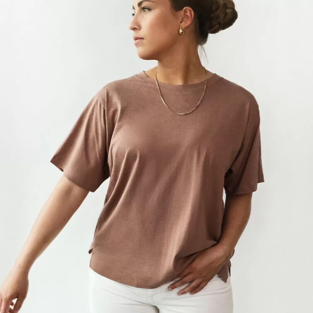 Best Sale Pierre Robert Oversized T-Shirt Ekologisk Bomull Och Hemp Conjac