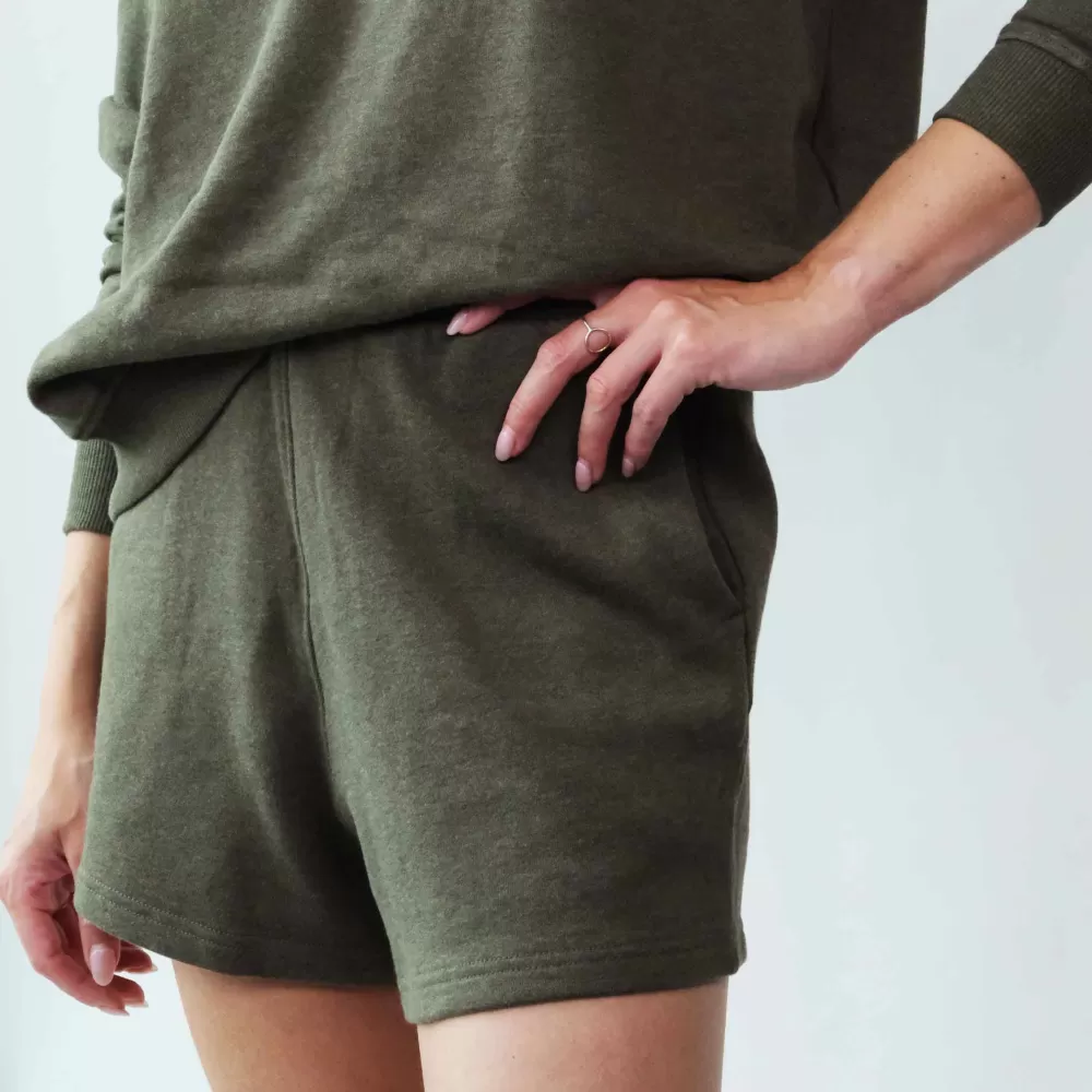 Best Pierre Robert Shorts Ekologisk Bomull Green Melange